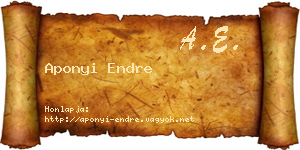 Aponyi Endre névjegykártya